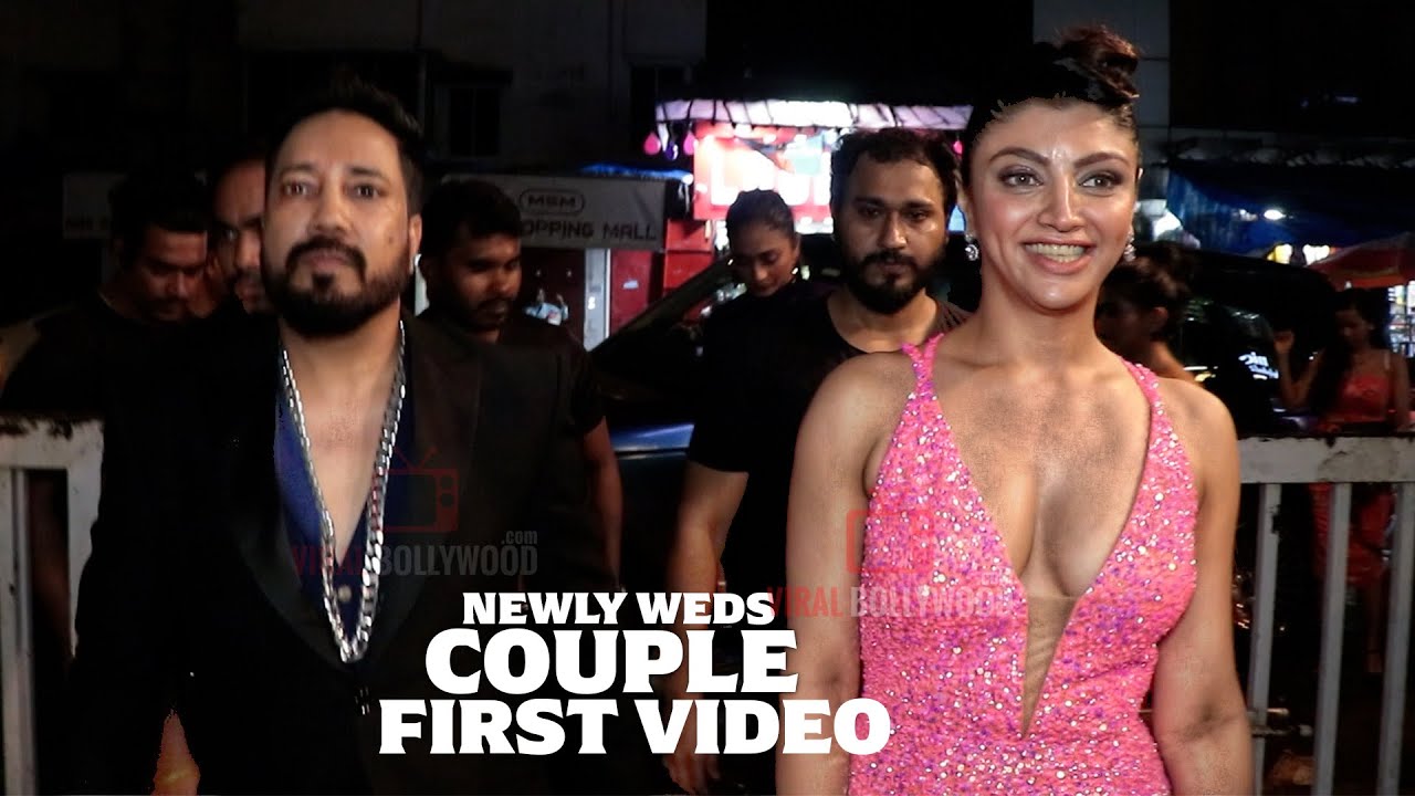Mika Singh with wife Akanksha Puri | FIRST VIDEO after Marriage | Cutest Couple | Mika Di Vohti