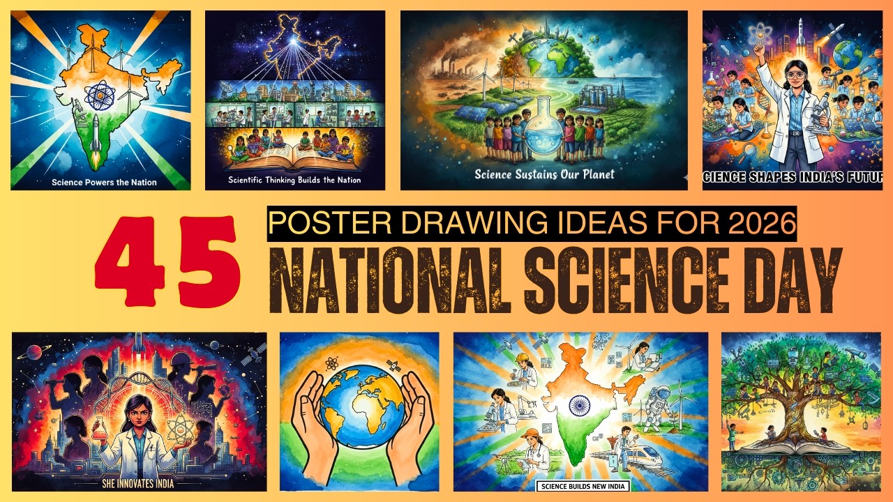 45 National Science Day 2026 Poster Drawing Ideas | Easy Science Day Poster Making for Students