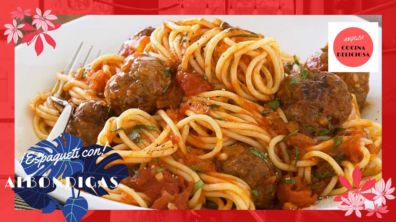 Cómo Hacer 👩‍🍳 un Buen 🍝 ESPAGUETI con ALBÓNDIGAS | #angelacocinadeliciosa