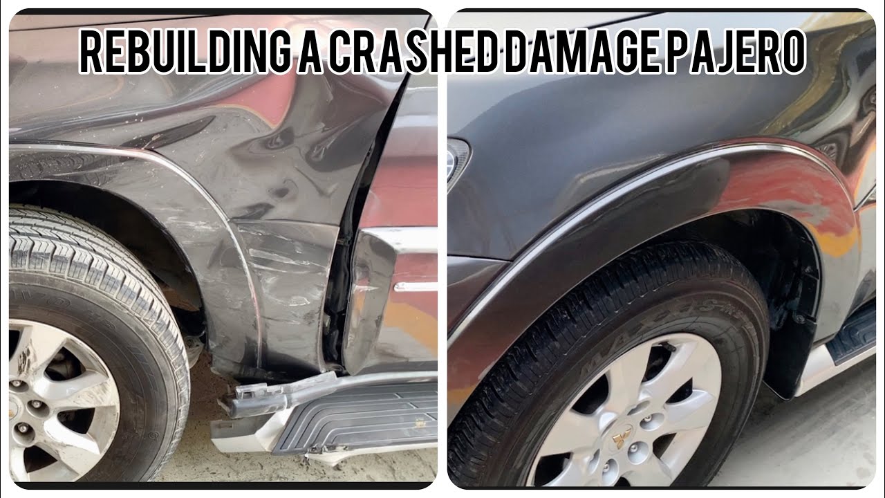 REBUILDING A CRASHED DAMAGE MITSUBISHI PAJERO # FRONT LH REPAIRS#CARS#REPAIRS.