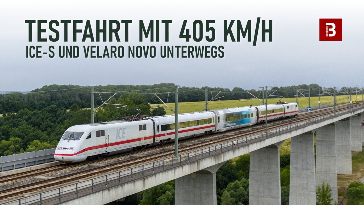 ICE-S mit 405 km/h unterwegs - Testfahrt zwischen Erfurt und Leipzig