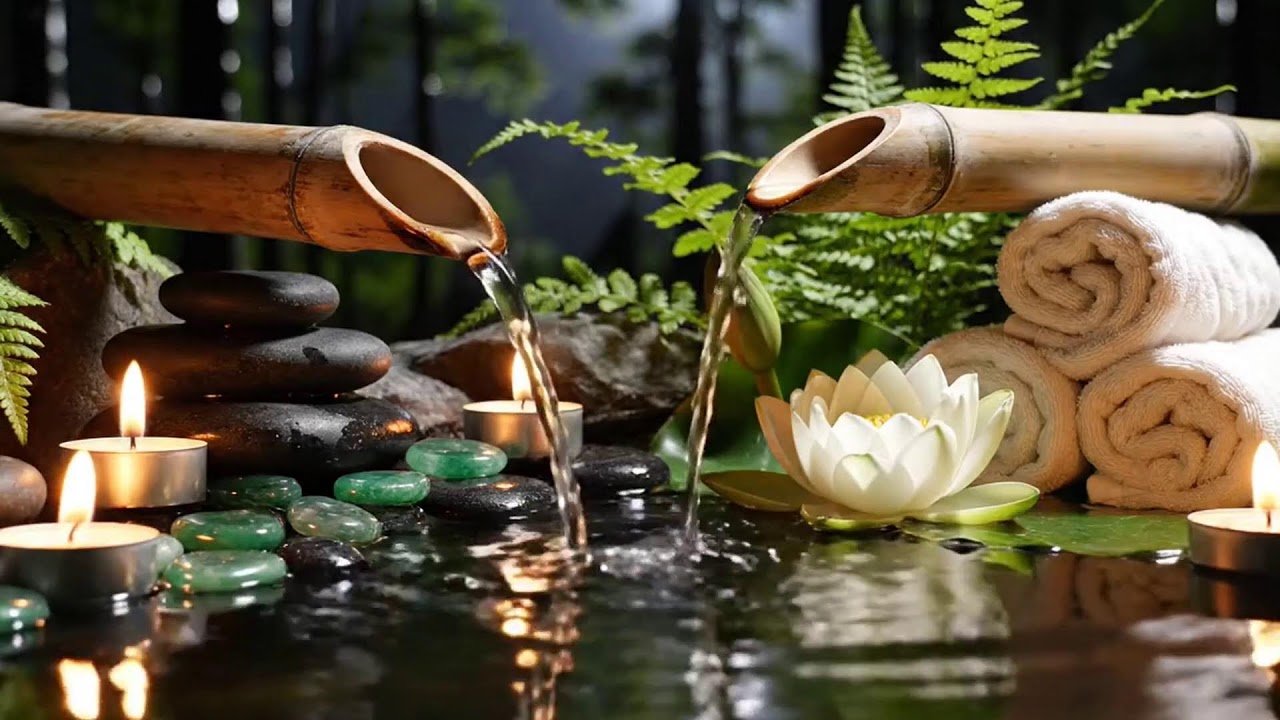 Soothing Spa Piano + Bamboo Water Sounds 🌿 Deep Healing to Release Stress, Worry Emotional Fatigue
