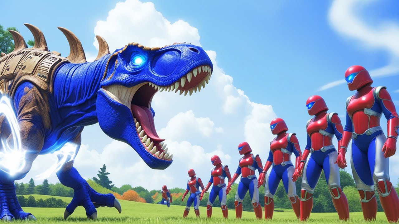 Tyrannosaurus Rex Spider-Man vs Mosasaurus Dinosaur SuperHeroes Battle in Jurassic World Evolution 2