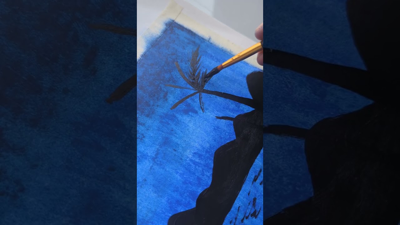 Oil pastel drawing | Night scenery 💙✨