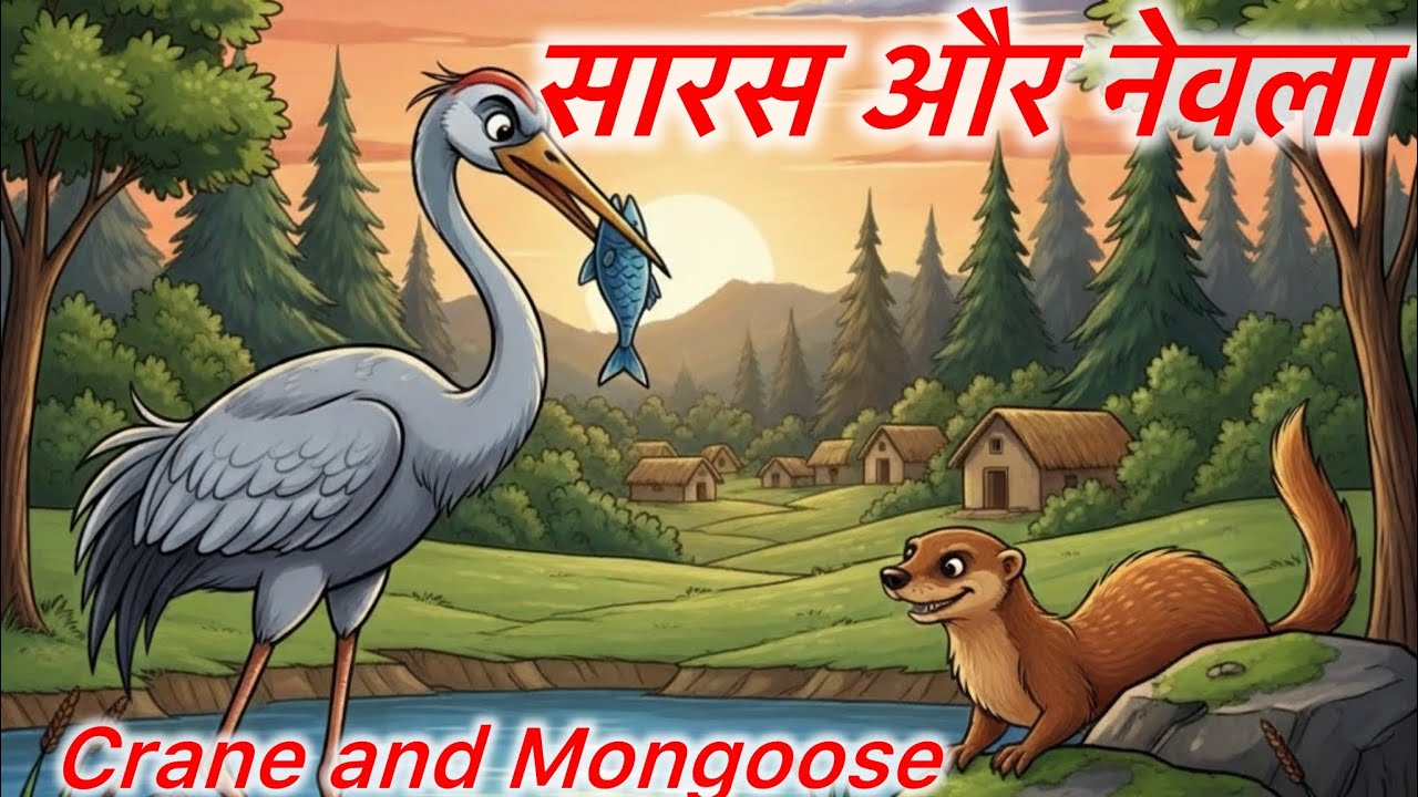 सारस और नेवला | Crane and Mongoose ki kahani  | Moral Hindi Story for Kids | Panchtantra Stories