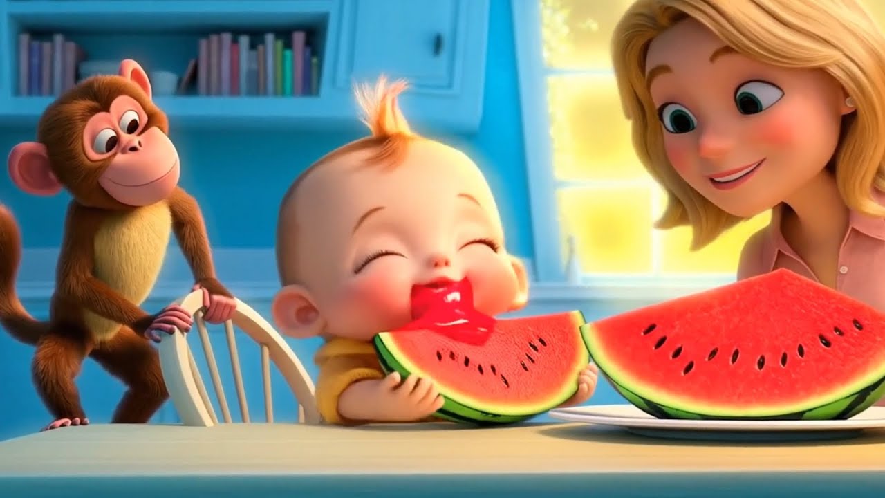 Cartoon | Monkey and Nick Eat Fruits and Become Strong 💪🍌🍇🍉+ More Children's Videos cartoons