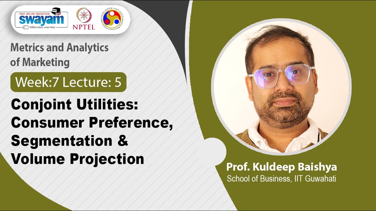 Lec-35: Conjoint Utilities: Consumer Preference, Segmentation & Volume Projection
