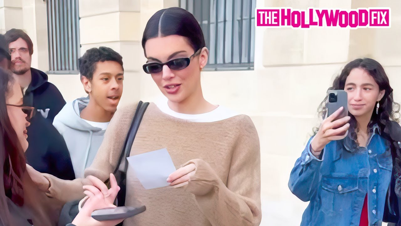 Kendall Jenner Is Instantly Swarmed By Fans & Paparazzi The Second She Leaves Her Hotel In Paris, FR