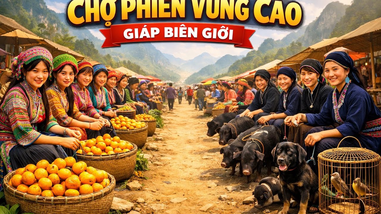 CHỢ PHIÊN VÙNG CAO GIÁP BIÊN - MUA BÁN LỢN ĐEN BẢN ,CHÓ BẢN ,NÔNG SẢN SẠCH ,CHIM MI ...