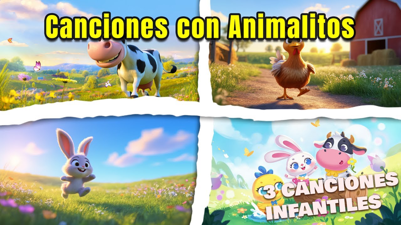 Mágica Diversión Sonora para Niños con Animalitos ✨ | Tres Canciones Infantiles para Bailar