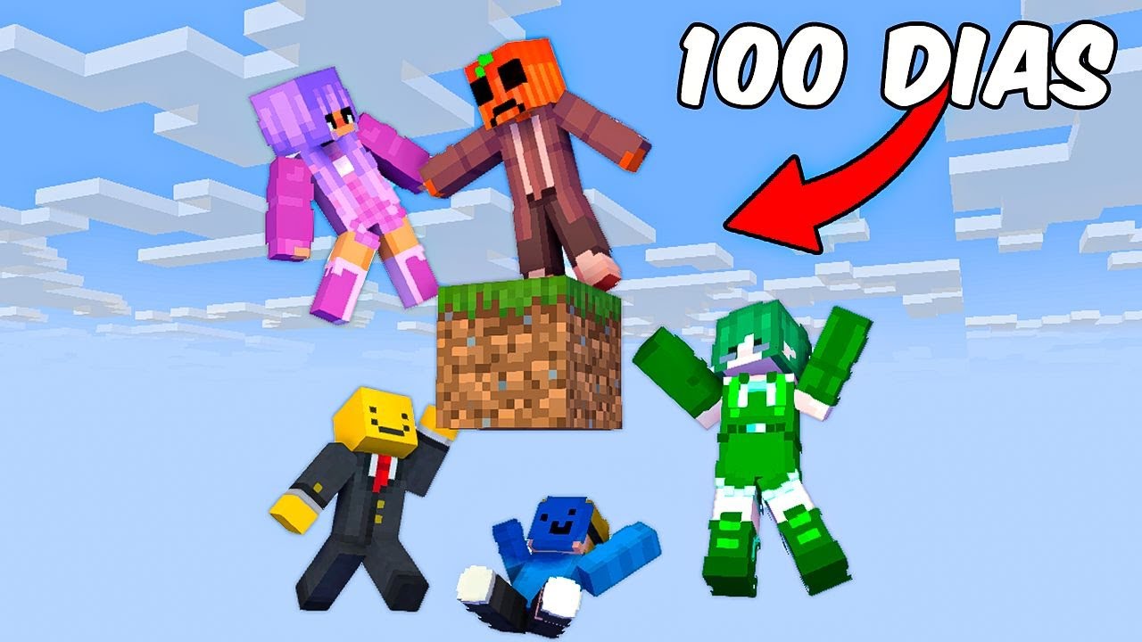 100 DÍAS en UN BLOQUE de Minecraft!