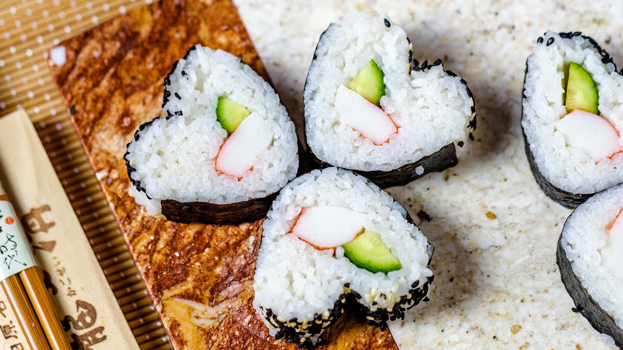 Easy Semi-wrapped California Heart Sushi Roll Recipe