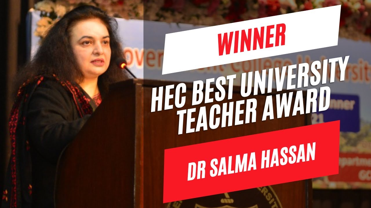 Best University Teacher | Dr. Syeda Salma Hassan