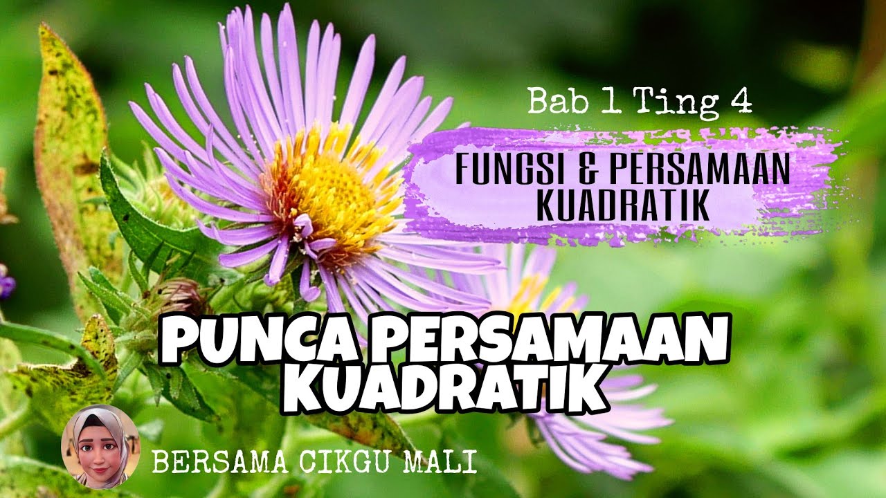 SIRI 4 : BAB 1 TING 4 MATEMATIK - FUNGSI & PERSAMAAN KUADRATIK (PUNCA PERSAMAAN KUADRATIK)