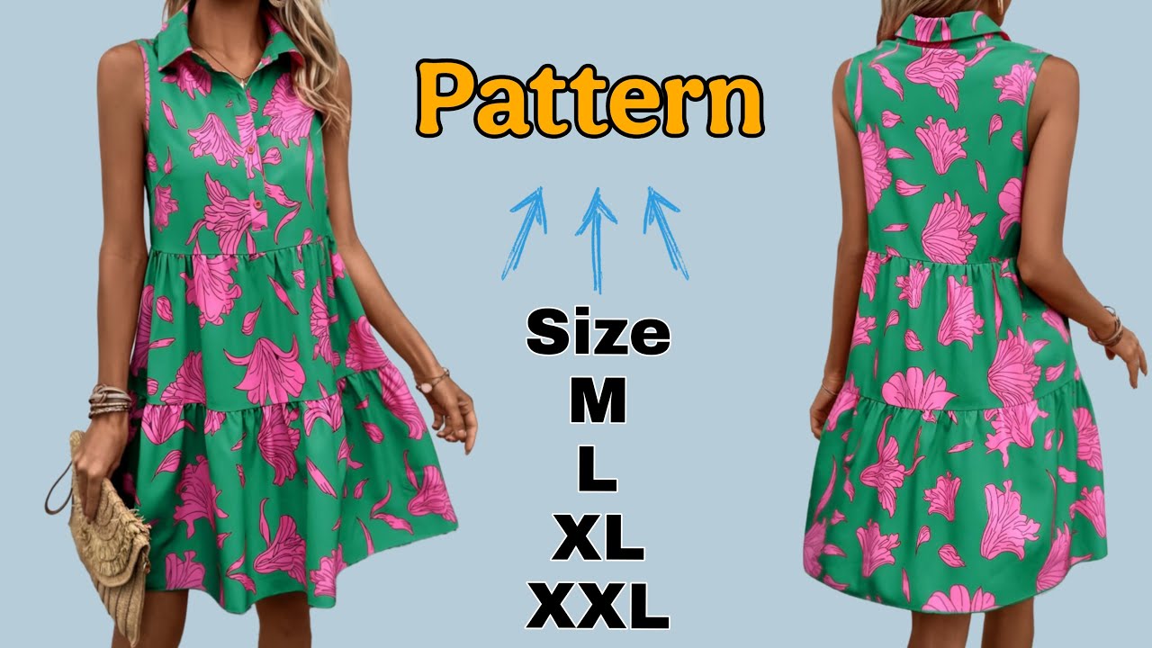 ✅️️ Нарисуйте ВЫКРОЙКУ МОДНОГО платья ВСЕГО за 15 минут! Размеры M, L, XL и XXL.