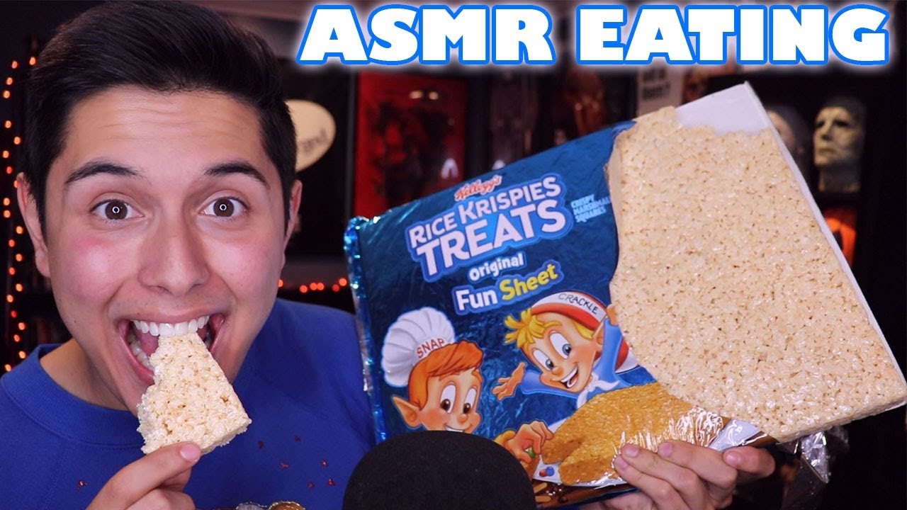 [ASMR] GIANT Rice Krispie Treat! (Crunchy Eating Sounds!)