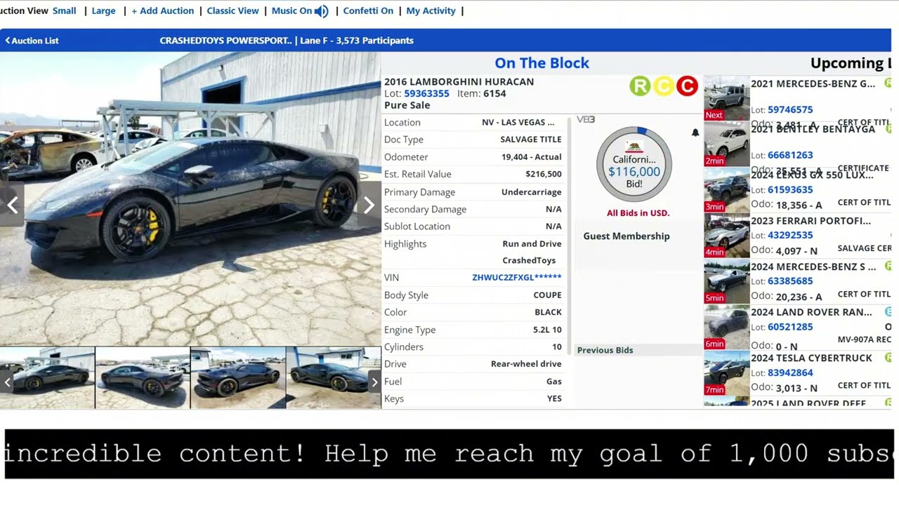 Copart Auction WIN! Lamborghini Huracan 2016 for a Steal?!