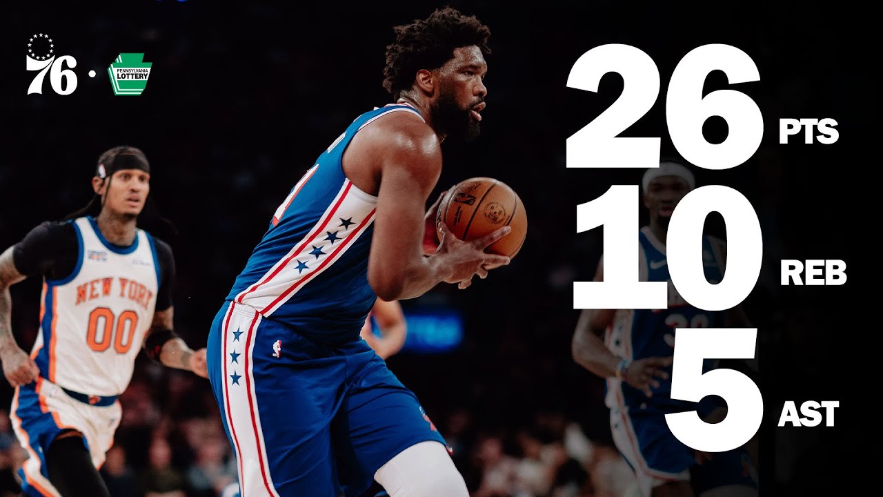Joel Embiid Notches Double-Double in New York