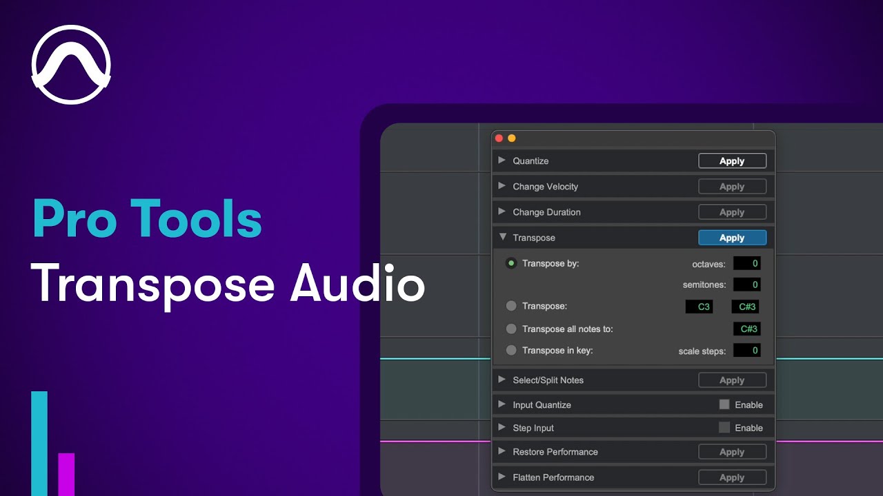 Transpose Audio & Songs in Pro Tools