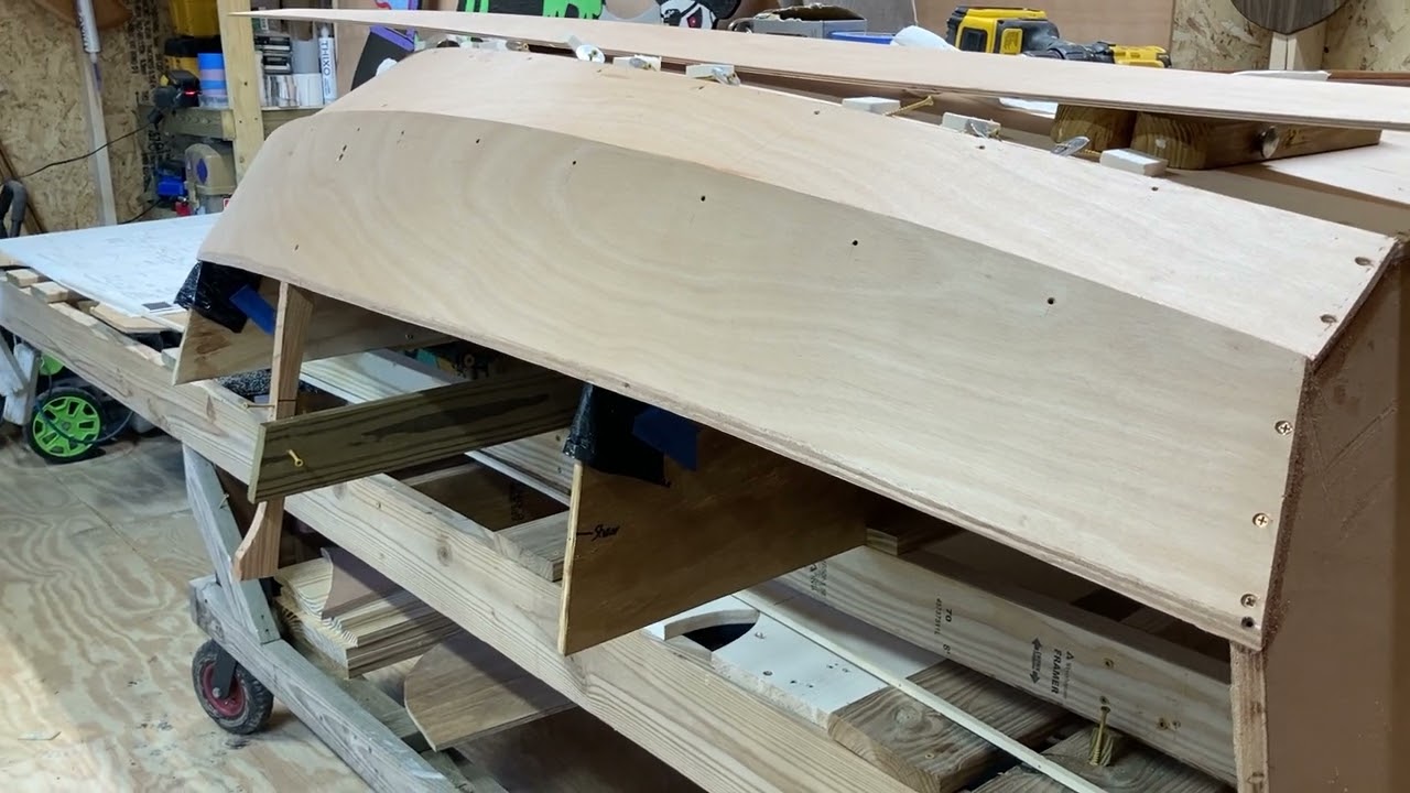 Nutshell Pram EXCUSE ME 14 Feb 22 Marking and Attaching Planks