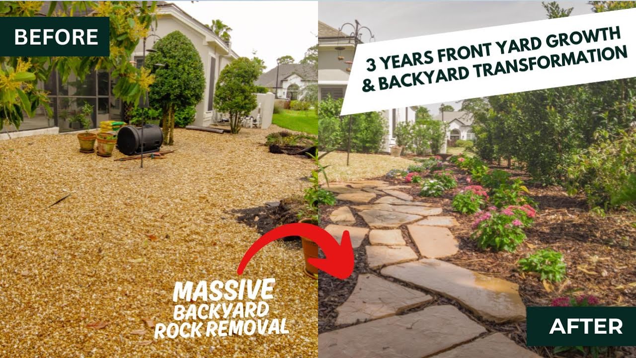 3-Year Front Yard Growth & Backyard Rock Removal | Jacksonville Florida | Earth Works