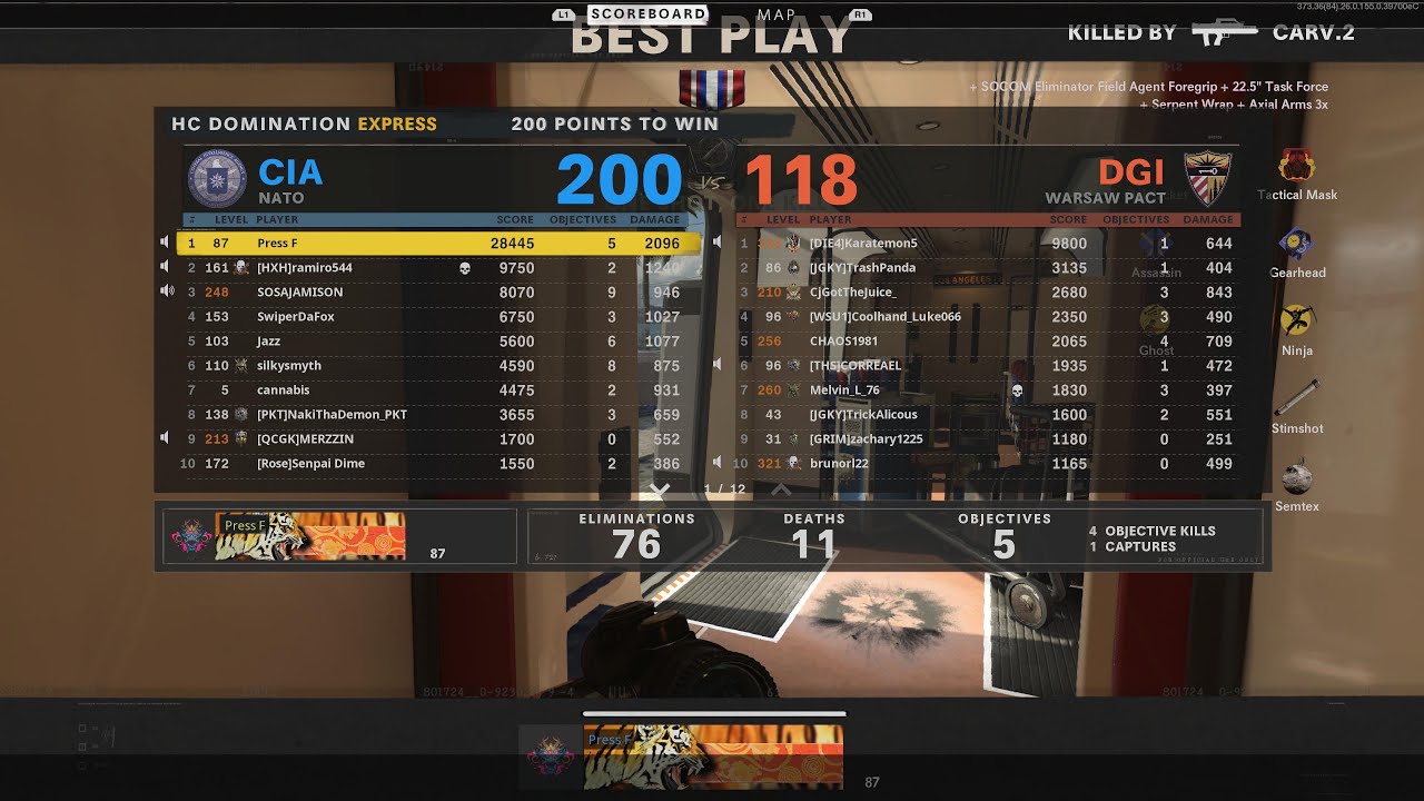 PS5 - Black Ops Cold War: 76-11 Express HC Domination Gameplay
