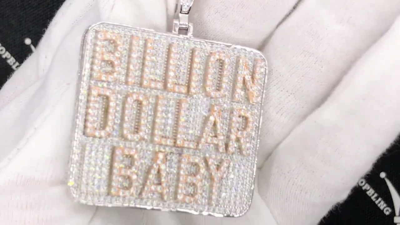 .925 Sterling Silver Billion Dollar Baby CZ Iced Out Pendant | HipHopBling Jewels