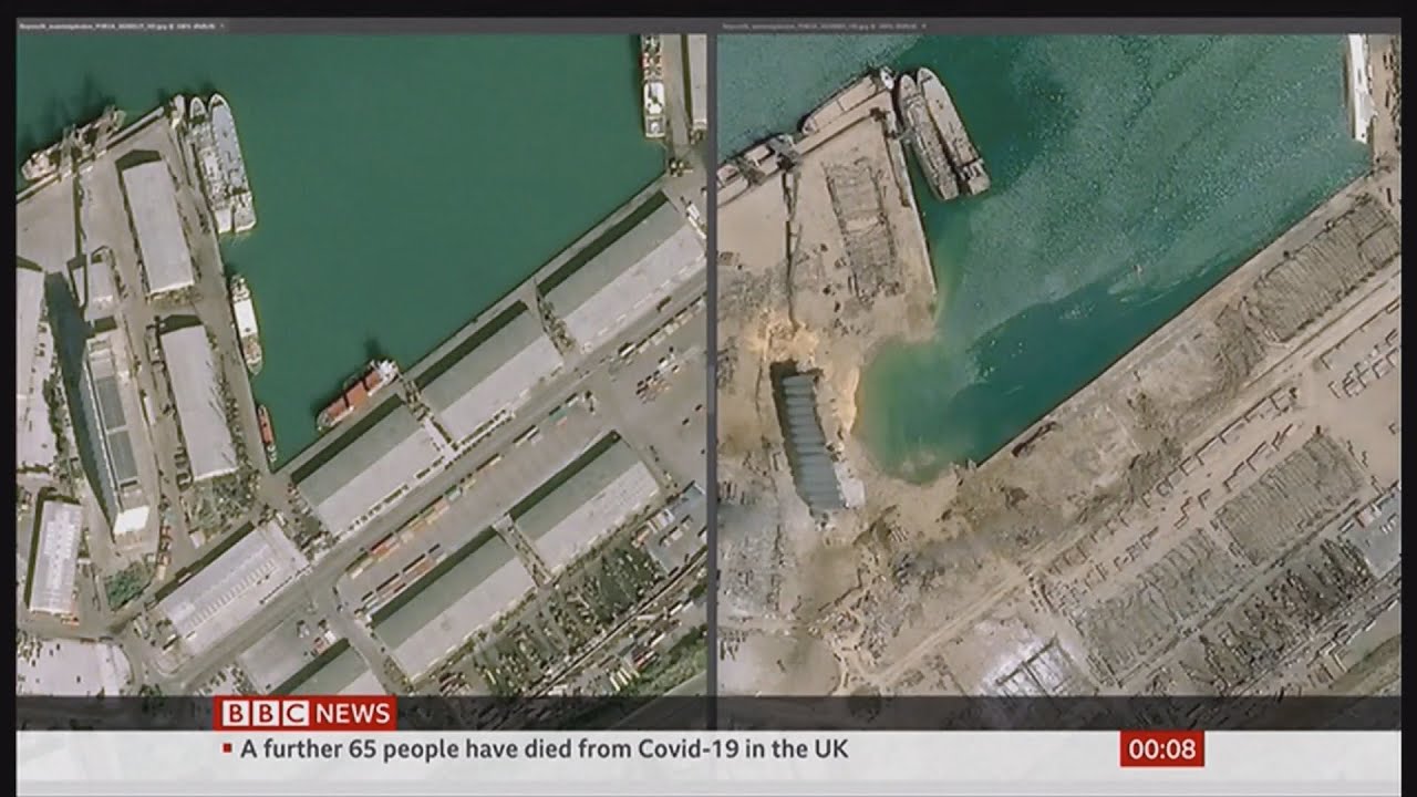 Beirut explosion aftermath & what is Ammonia Nitrate? (2) (Lebanon) - BBC News - 6th August 2020