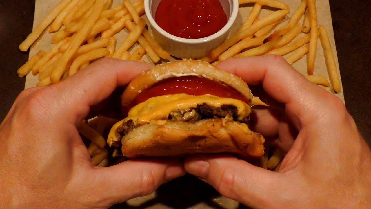 ASMR: Eating a Homemade Double Cheese 