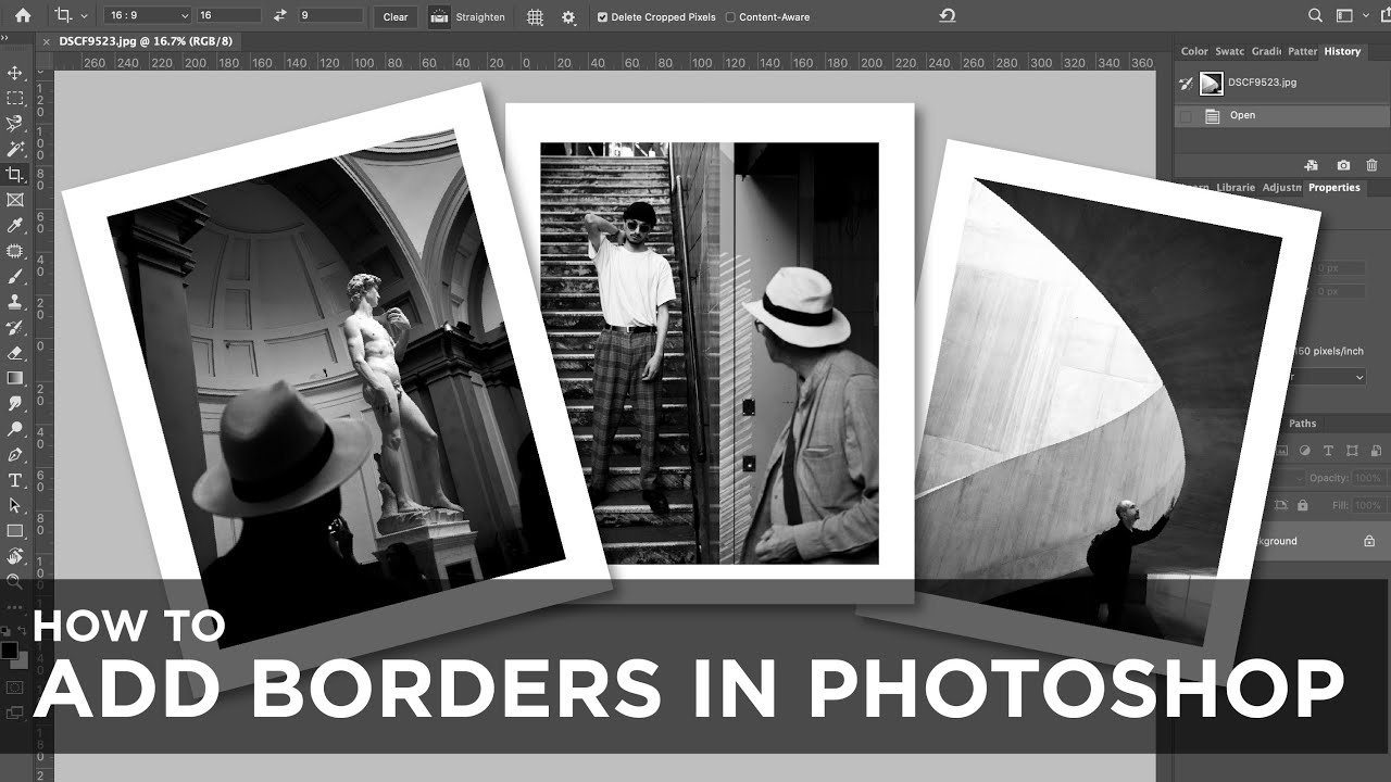 How to create borders & using actions in photoshop. Quick tutorial