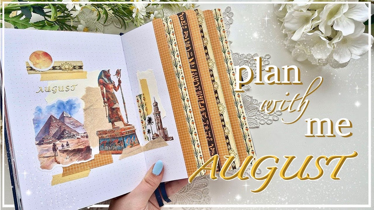 August 2025 | PLAN WITH ME ft. Ieebee | Egypt Theme 🏺 Bullet Journal Setup