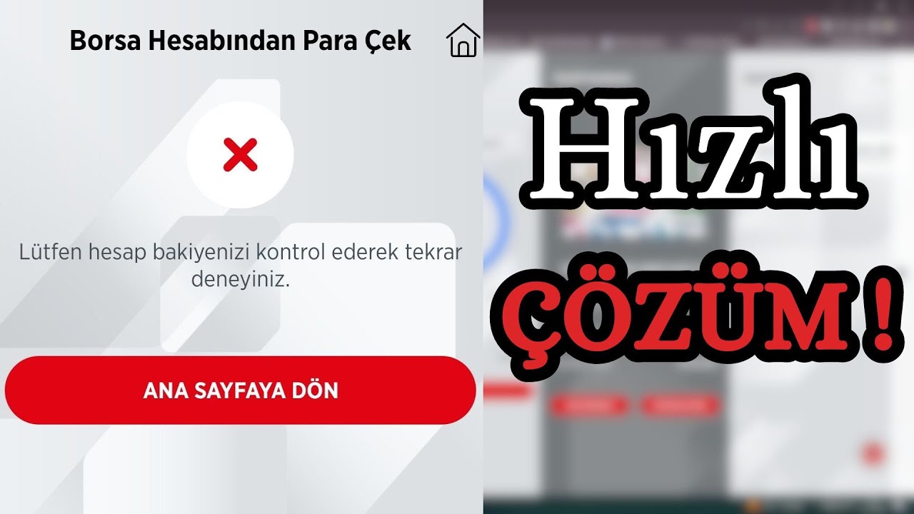 Ziraat Borsa Bakiye Yetersiz Sorunu &Ccedil;&Ouml;Z&Uuml;M&Uuml; ! ZBorsa Para &Ccedil;ekme !