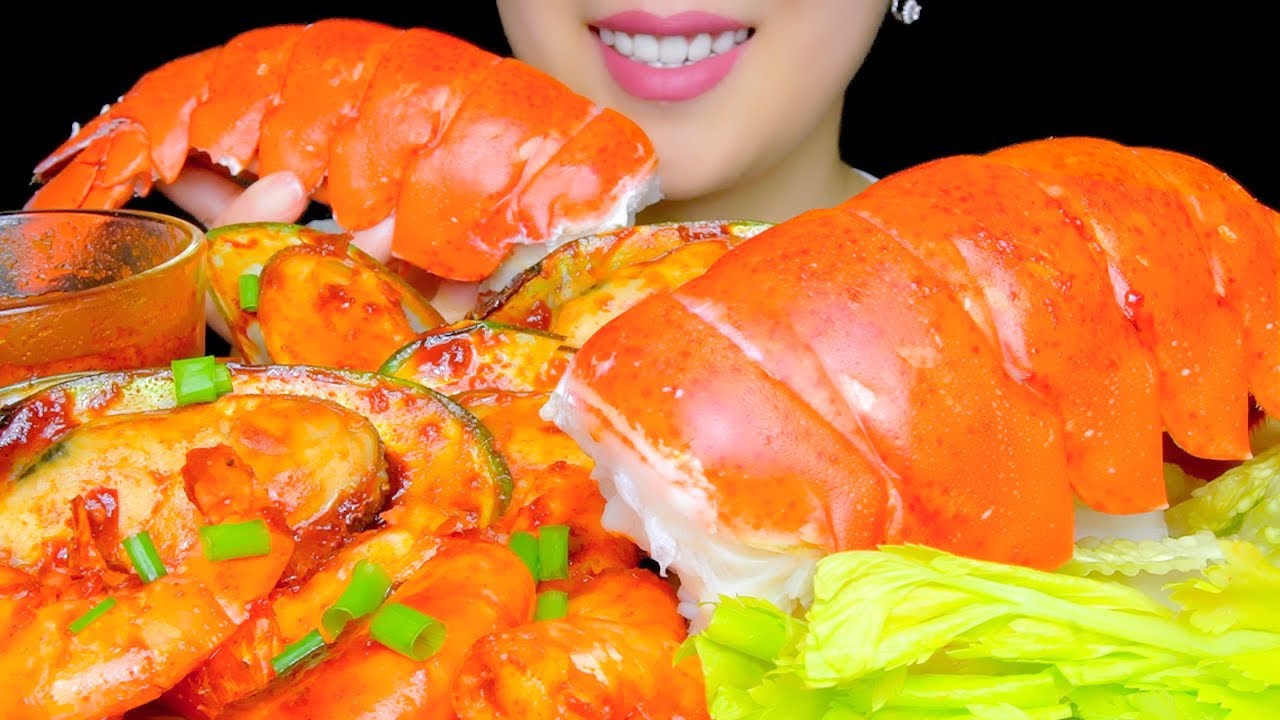 SEAFOOD BOIL PLATTER ASMR (SHRIMP, LOBSTER, and Green Mussels) | No Talking | TracyN ASMR