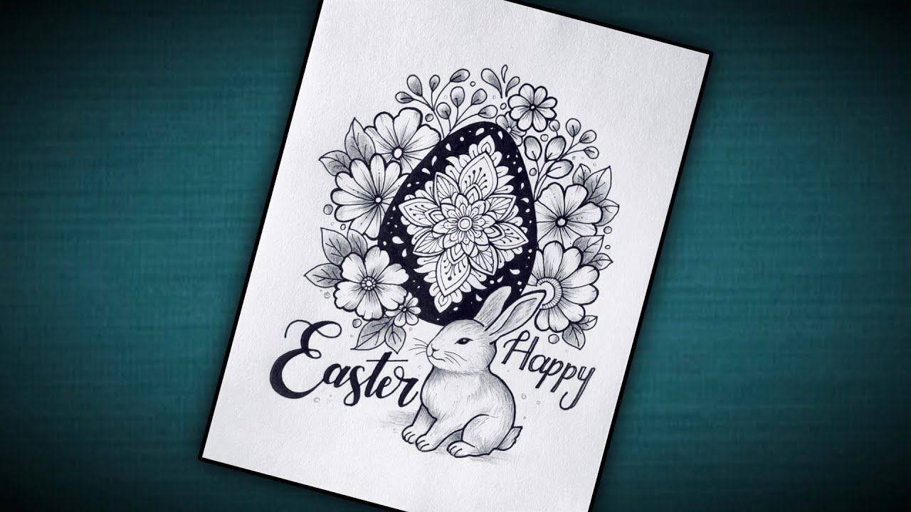Easter special Drawing/Easter Egg and Bunny drawing with mandala art/Easter Mandala art/Happy Easter