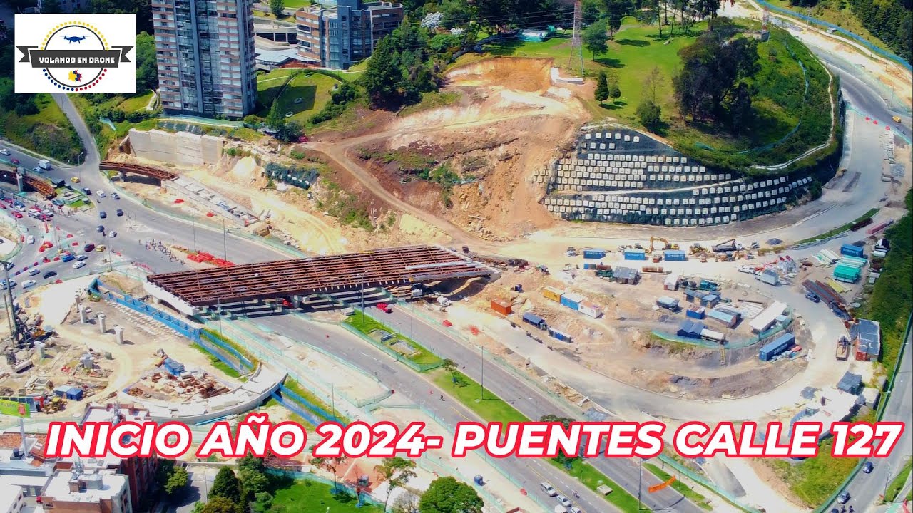 VOLANDO EN DRONE 4K - INICIO AÑO 2024 -  NUEVOS PUENTES CALLE 127