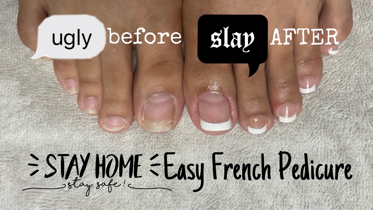 EASY FRENCH PEDICURE || At-Home Nails || DIY Nails || Cheap Nails || How-To Nails || ESTHER MARIE