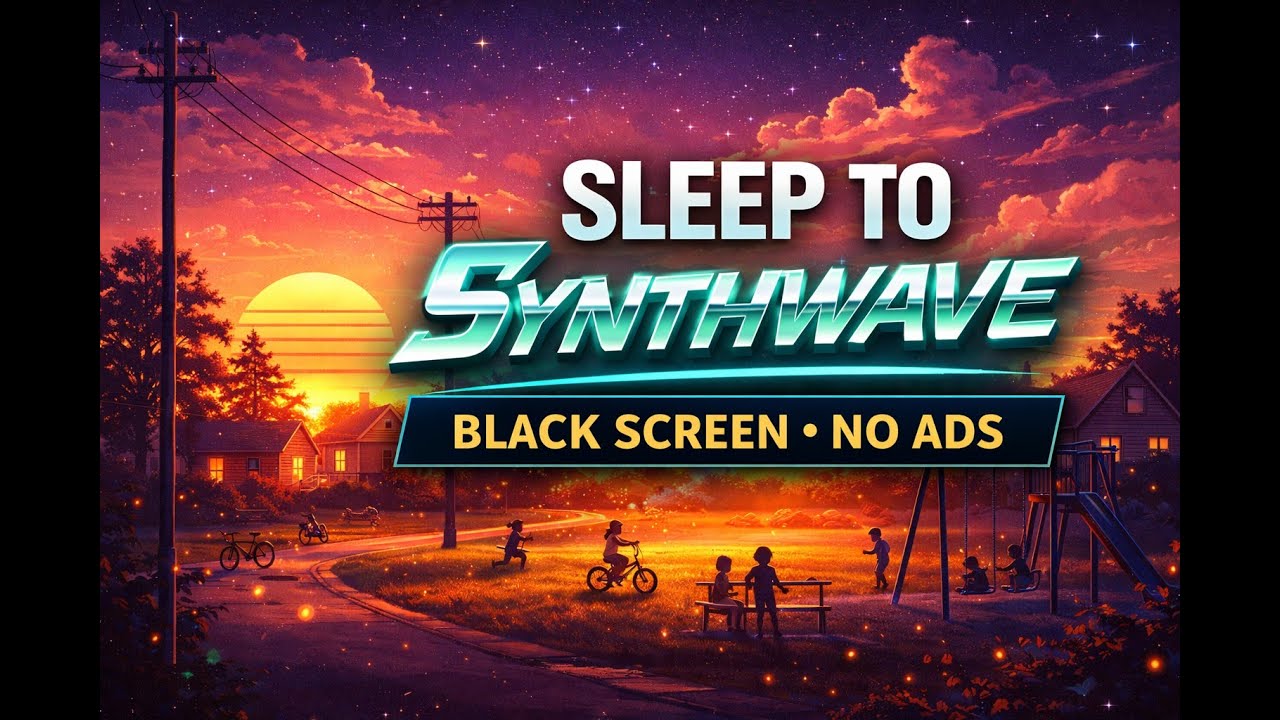 Streetlights - Sleep to Synthwave // BLACK SCREEN - NO ADS