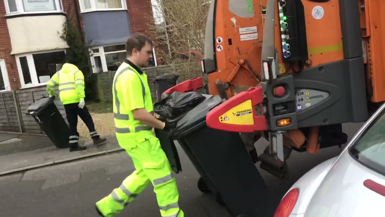 General Waste bin men emptying bins in Bournemouth part 4