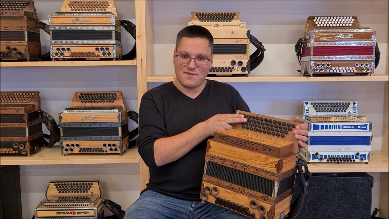 Alpen Harmonika die Hölzerne Mini Olive G C F B