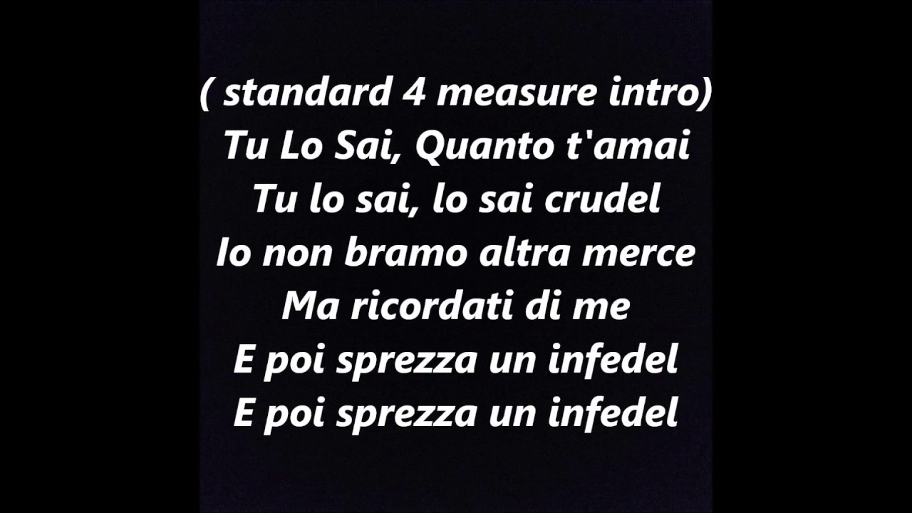 Tu lo sai Torelli KARAOKE INSTRUMENTAL ACCOMPANIMENT BACKING TRACK Lyrics Words text Sing Along Song