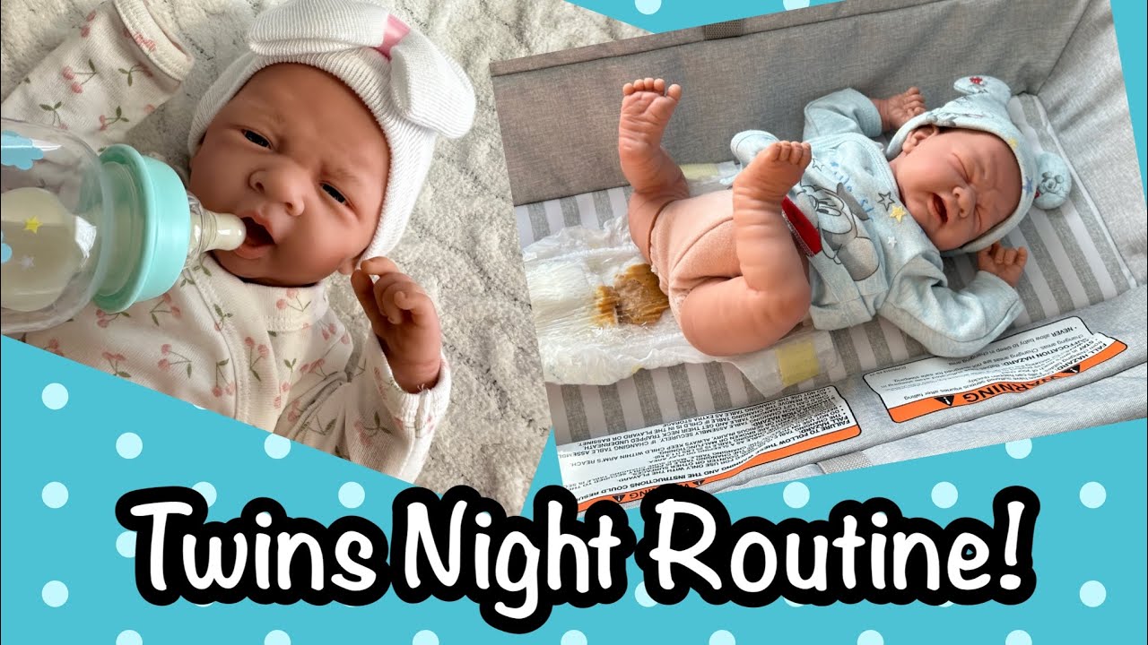 Twins Night Routine! Realistic Baby Dolls, Reborn Babies Roleplay, Berenguer Dolls