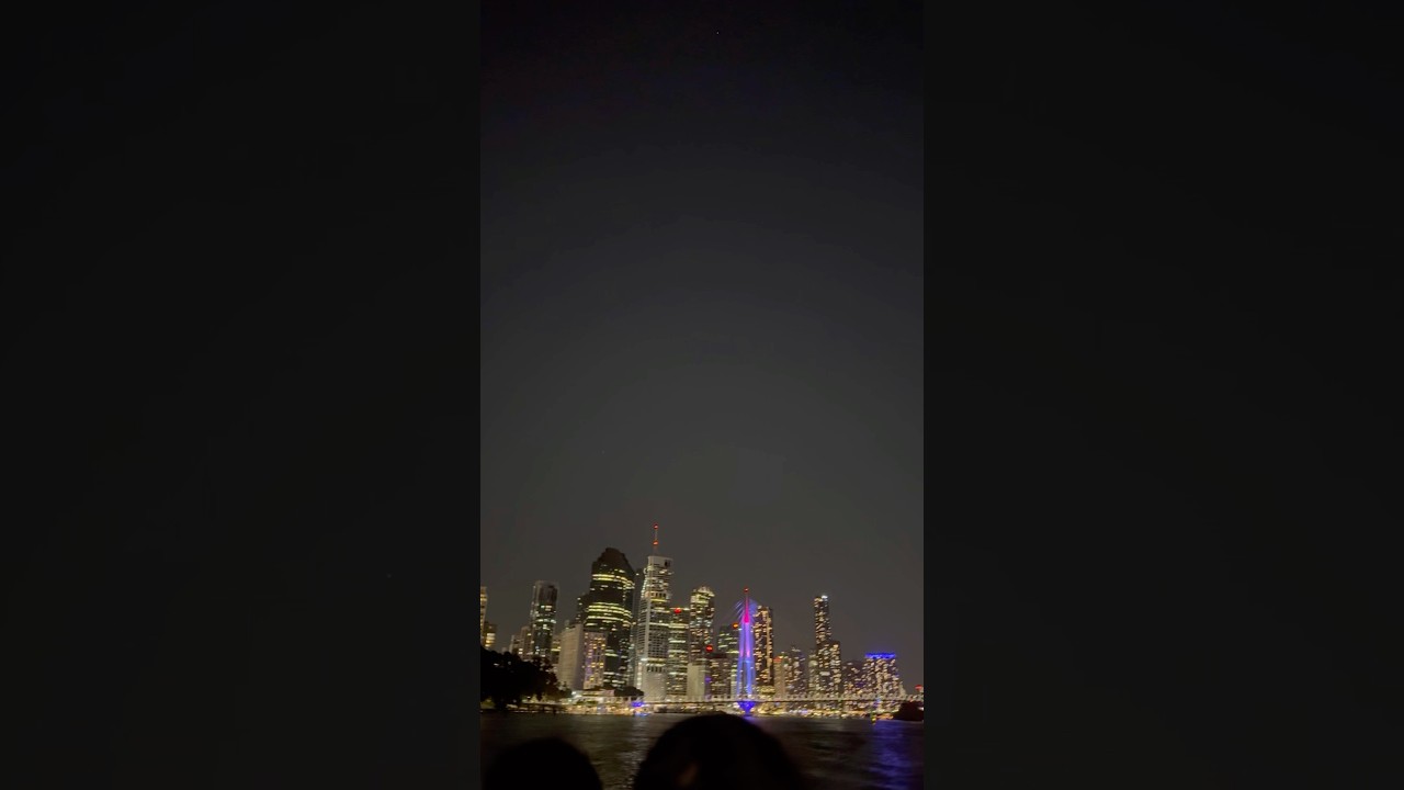 Night View of Brisbane from ferry 