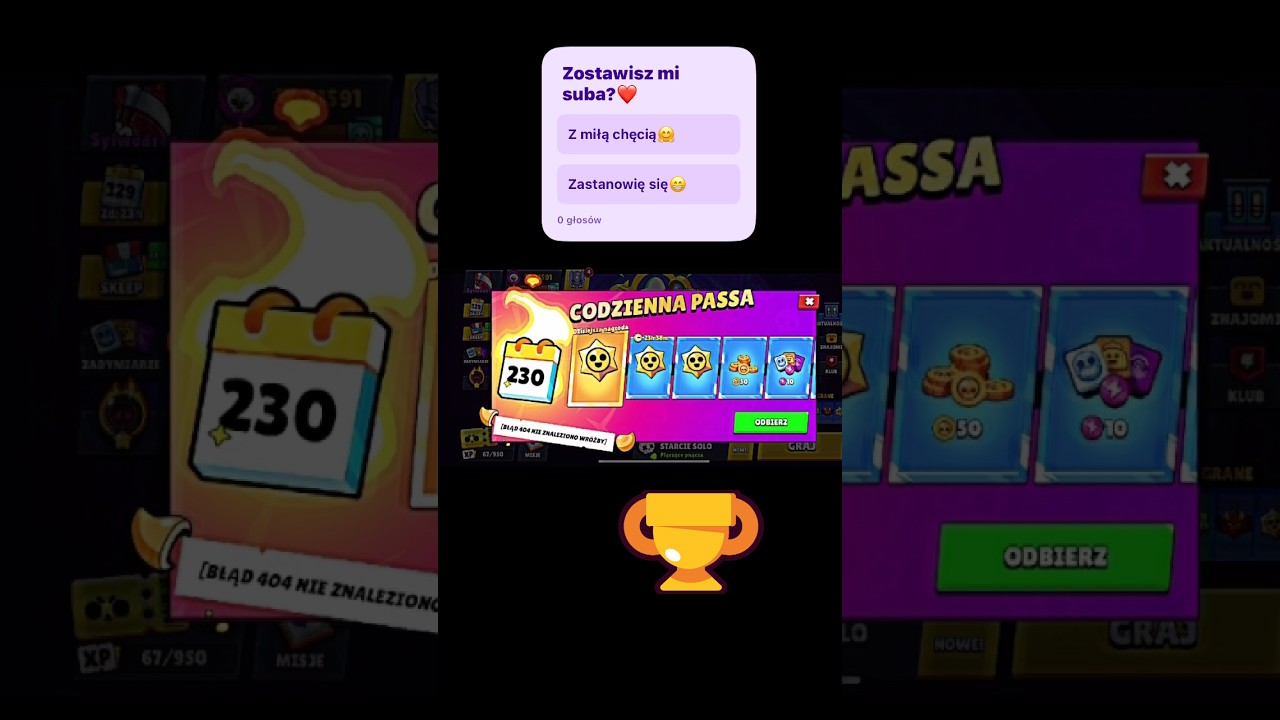 Codzienna🌞Passa 🎰230 i nagrody🎁na gł&oacute;wnym🗿koncie🏆#brawlstars⭐️#supercell👑#bs💫#fypシ