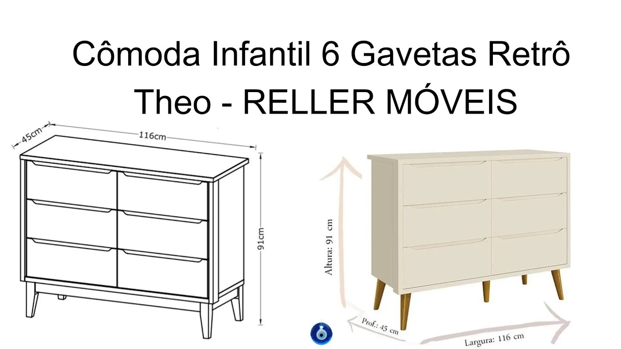 Cômoda Infantil 6 G Retrô Theo RELLER MÓVEIS#diy #montagem #comoda #passofundo #riograndedosul