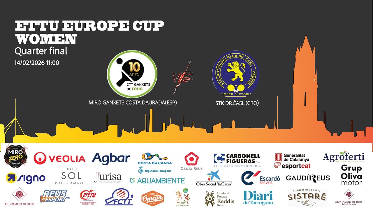 ETTU EUROPE CUP - MIRÓ GANXETS COSTA DAURADA vs Dr. Časl (CRO)