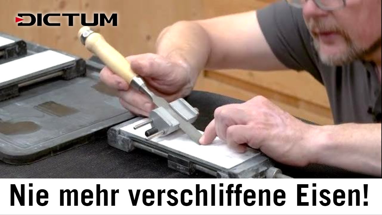 Nie wieder falsch geschliffene Stemm- und Hobeleisen mit dem DICTUM SchärfBuddy