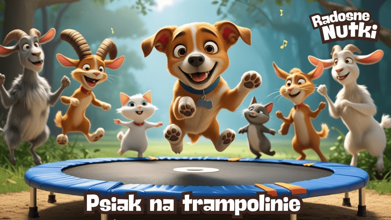 🎵 Radosne Nutki &mdash; Psiak na trampolinie &mdash; piosenki dla dzieci🎵