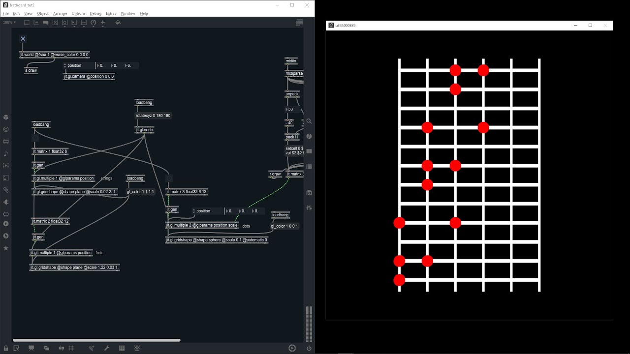 max/msp/jitter midi fretboard visualizer tutorial