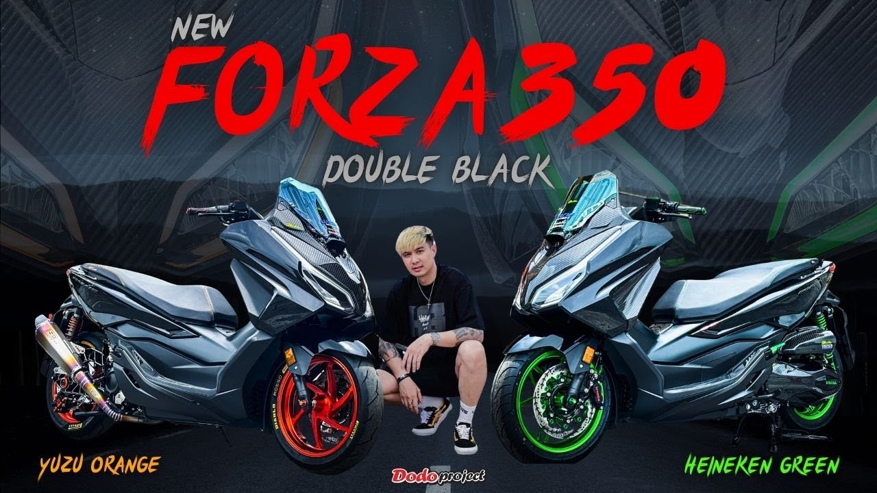 NewForza350 สีดำตัวใหม่ จัดชุดแต่ง โทนส้ม โทนเขียว