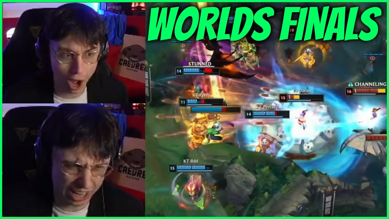Caedrel Reacts To The Final Moments Of A BANGER Worlds Finals - T1 VS KT
